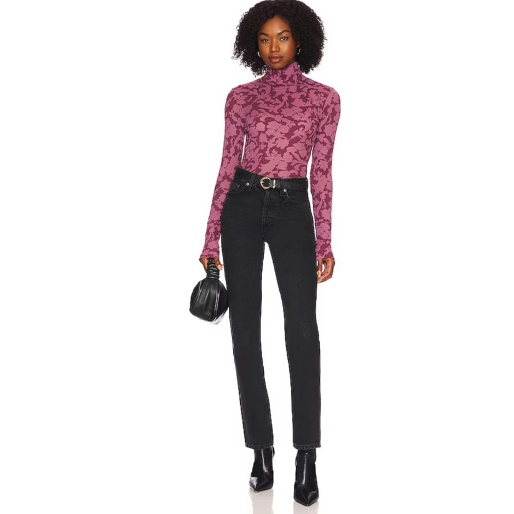 NWT Free People You And I Long Sleeve in Acai Purple size Small Mockneck Theemal